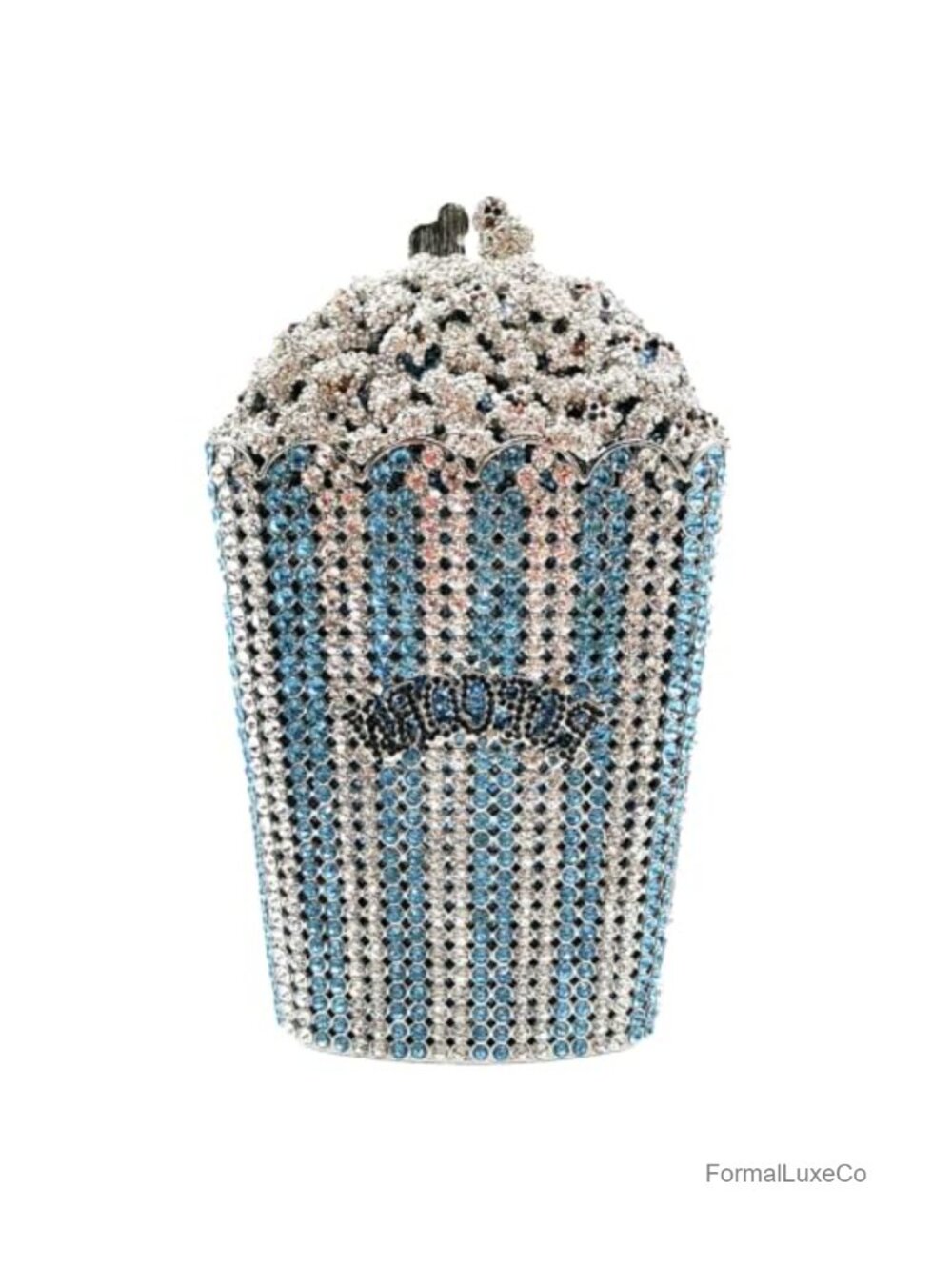Mini Popcorn Crystal Clutch Bag Faux Leather Evening Handbag Rhinestone Prom
